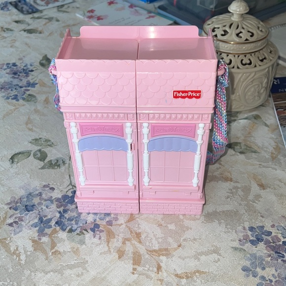 Fisher-Price Pink Dollhouse Playset with Rocking Horse vintage - Picture 2 of 2